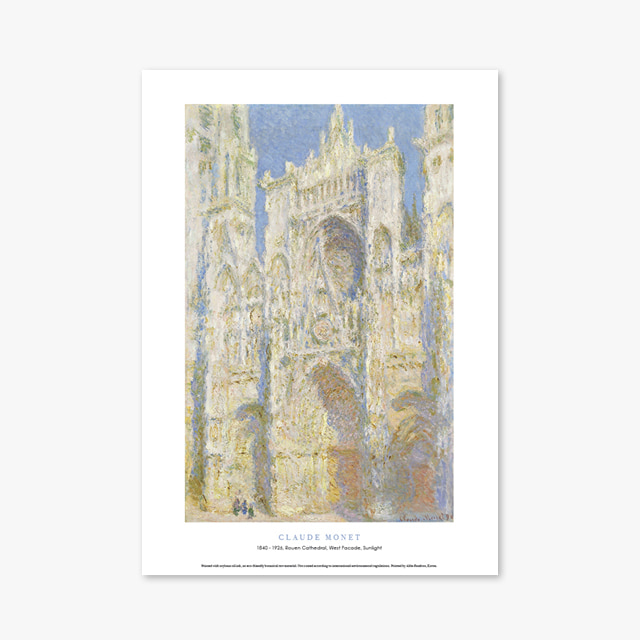 타임세일40%) [A4] 명화 포스터 갤러리 액자 037 Claude Monet Rouen Cathedral West Facade Sunlight 클로드 모네