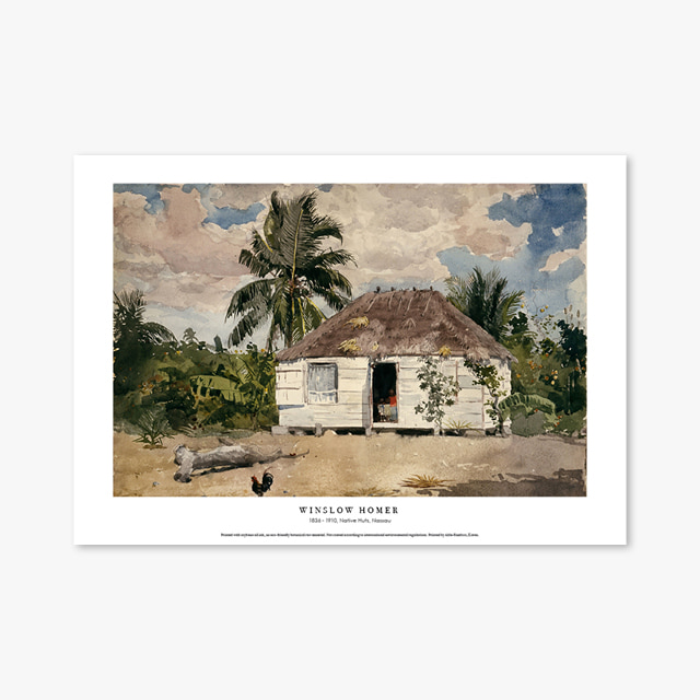 타임세일40%) [A4] 명화 포스터 070 Winslow Homer Native Huts Nassau 윈슬로 호머