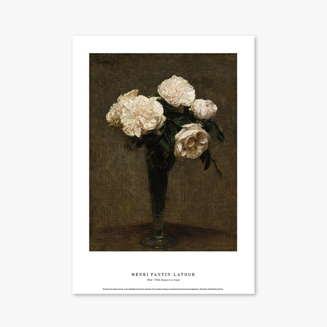 타임세일40%) [A3] 명화 포스터 024 Henri Fantin Latour Roses in a Vase 앙리 팡탱 라투르
